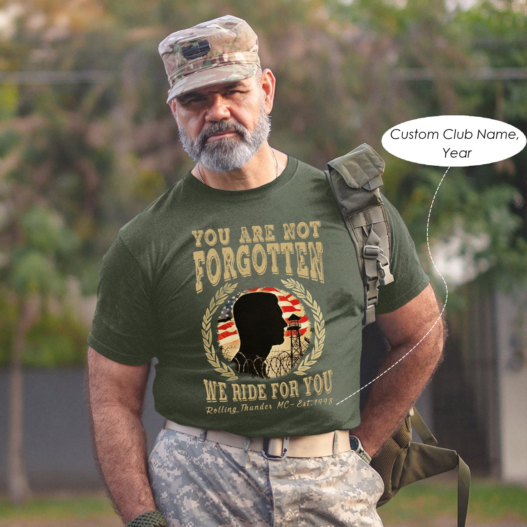 You Are Not Forgotten We Ride for You Veteran Biker Memorial Personalized T-Shirt