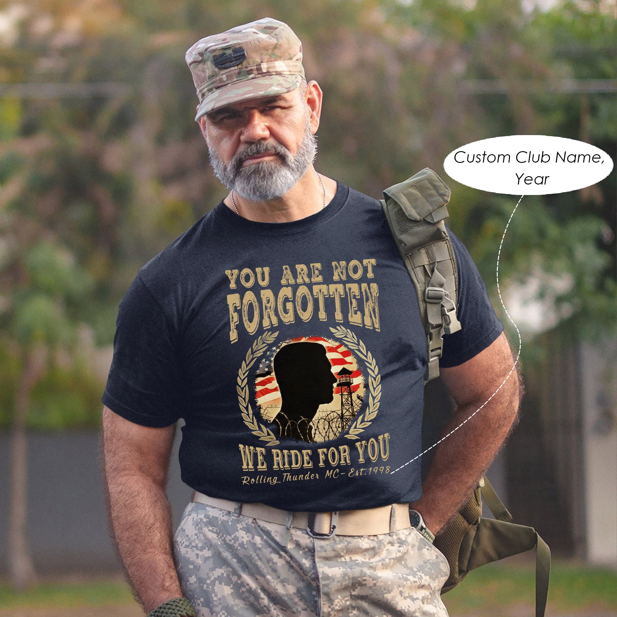 You Are Not Forgotten We Ride for You Veteran Biker Memorial Personalized T-Shirt