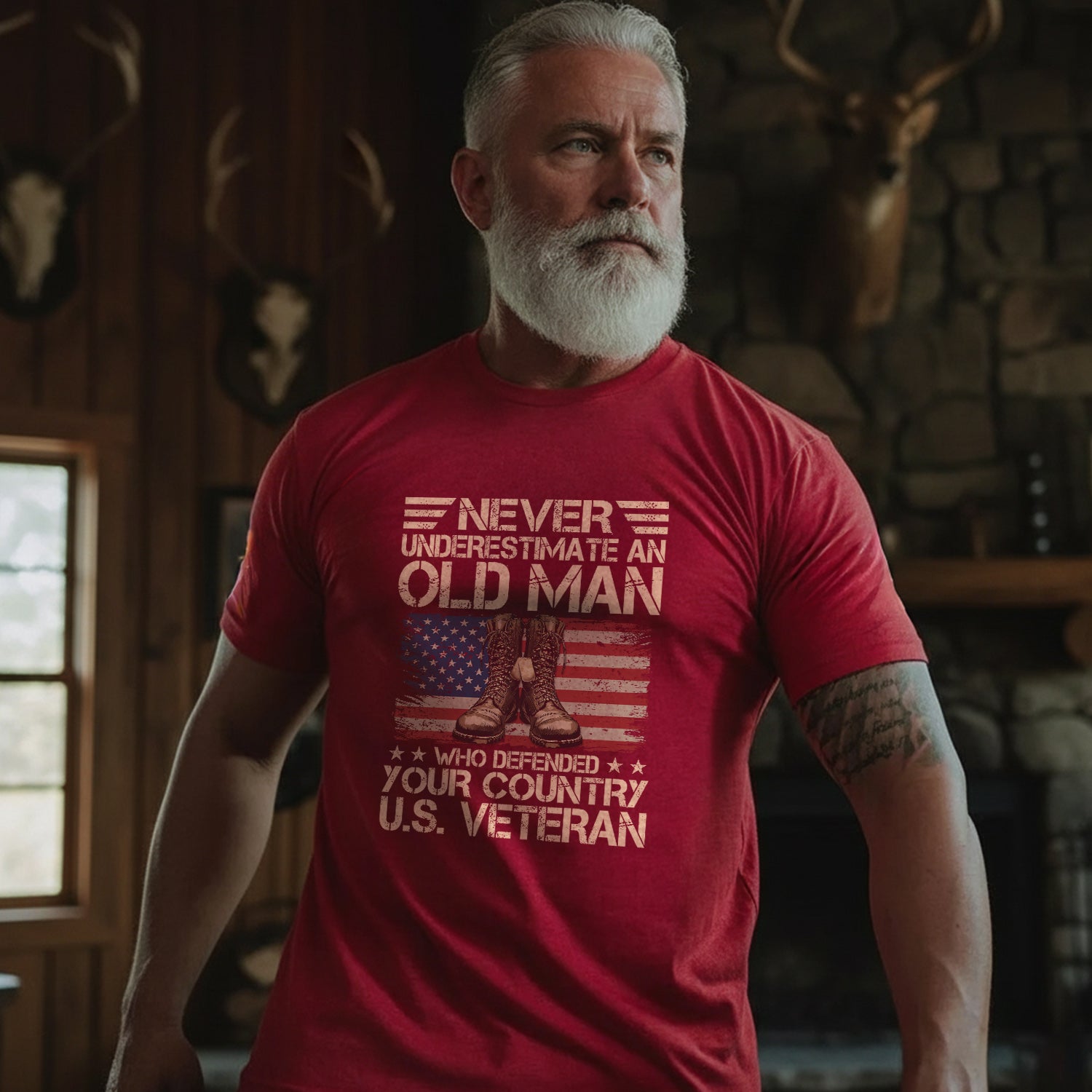 Never Underestimate an Old Man Who T-Shirt Secondary image