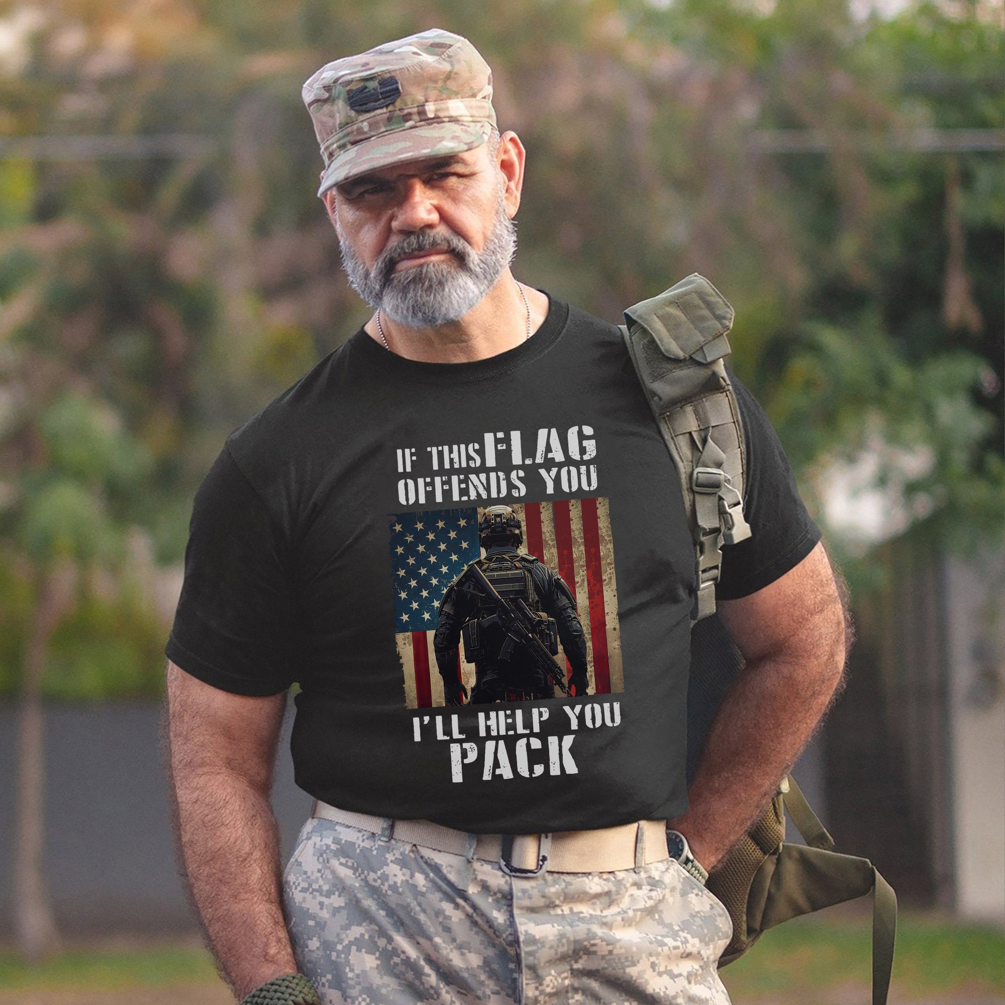 If This Flag Offends You I’ll Help You Pack Patriotic Message Defending American Pride T-Shirt