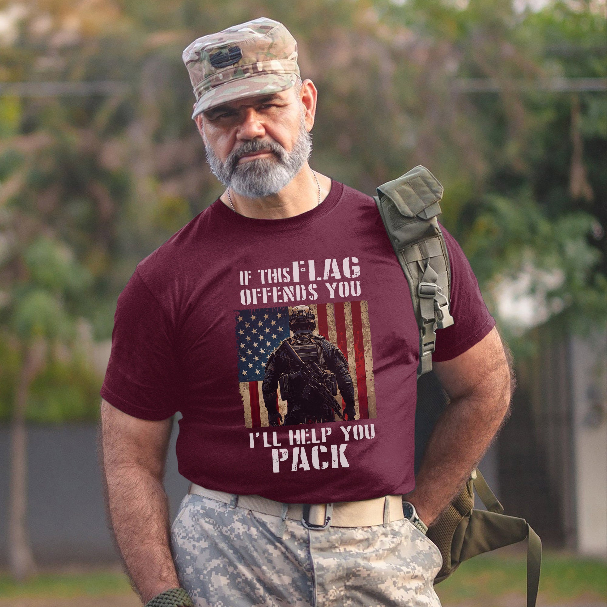 If This Flag Offends You I’ll Help You Pack Patriotic Message Defending American Pride T-Shirt
