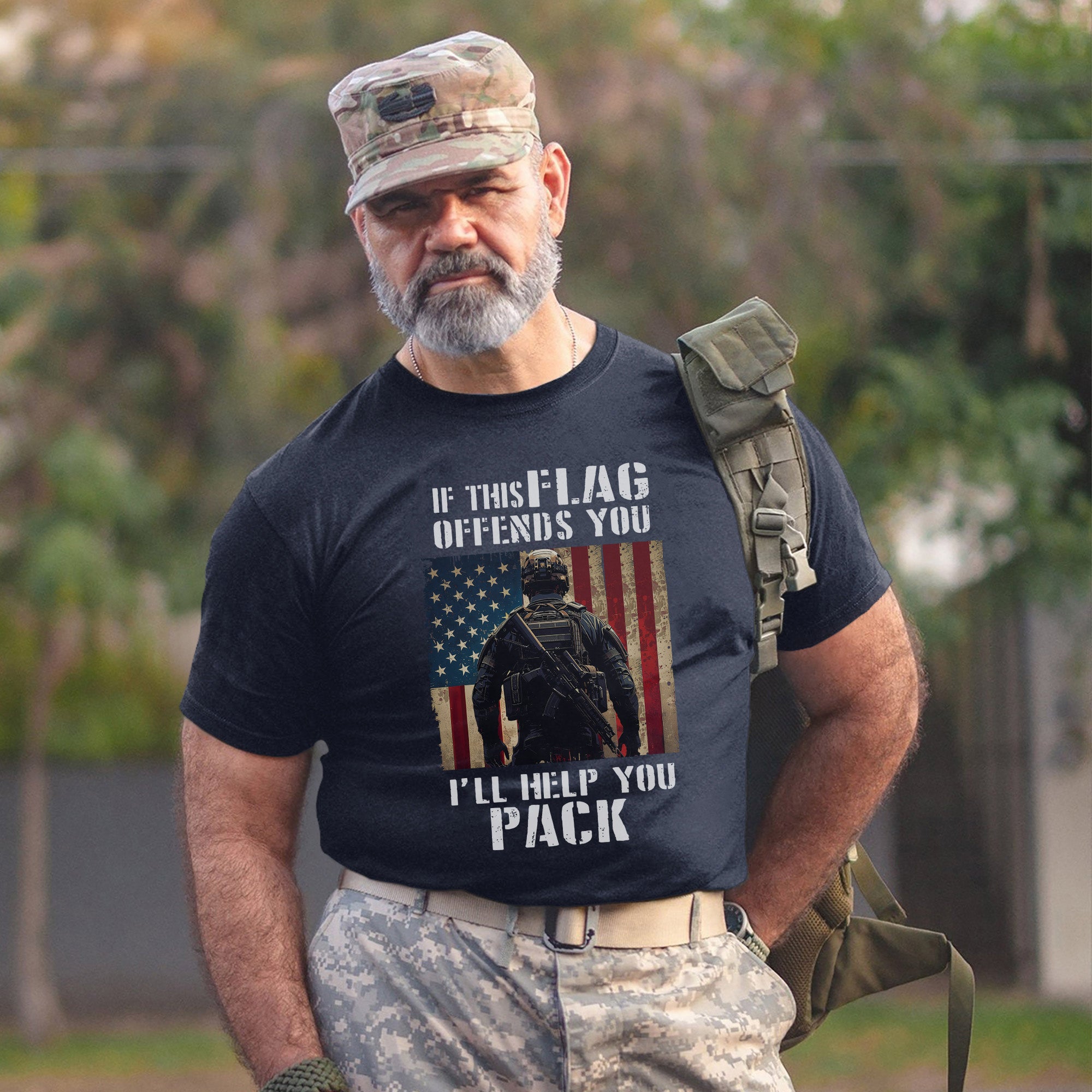 If This Flag Offends You I’ll Help You Pack Patriotic Message Defending American Pride T-Shirt