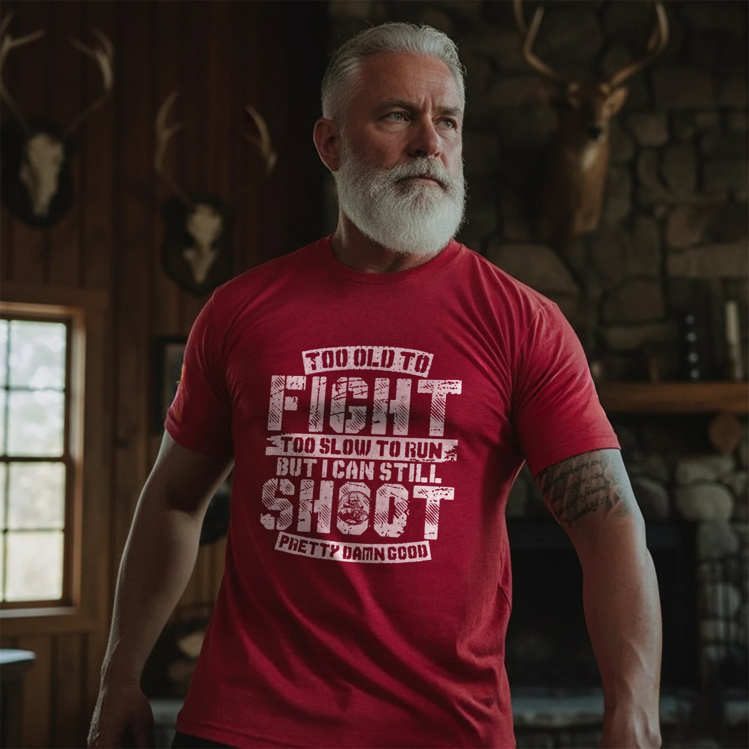 Too Old to Fight Too Slow to Run But I Can Still Shoot Pretty Damn Good T-Shirt Secondary image