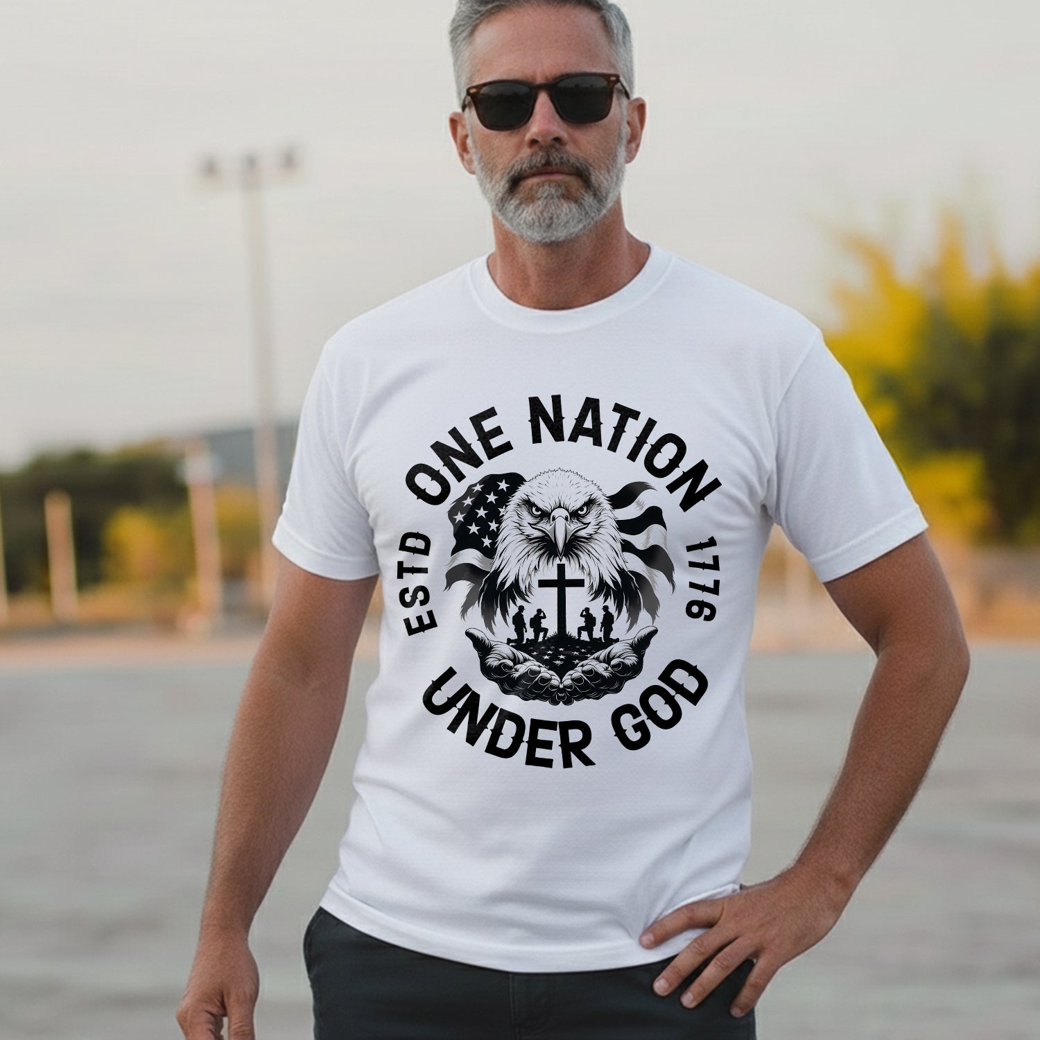 One Nation Under God with Eagle Jesus T-Shirt