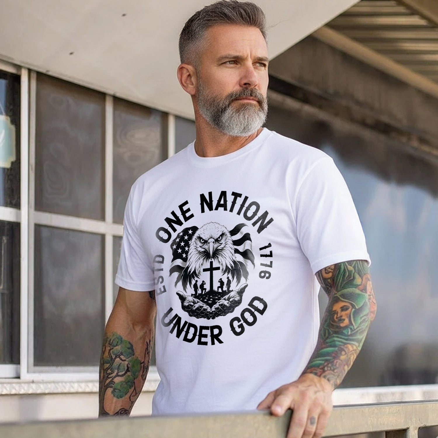 One Nation Under God with Eagle Jesus T-Shirt