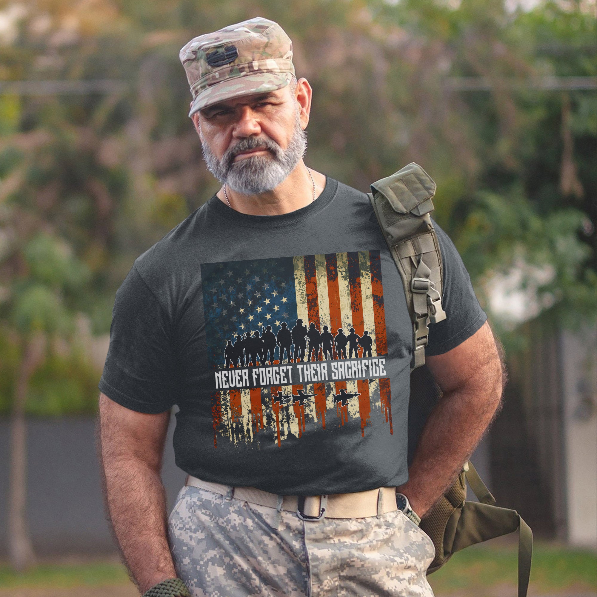 Never Forget Their Sacrifice Honoring the Brave Who Gave Everything for Freedom and Country T-Shirt