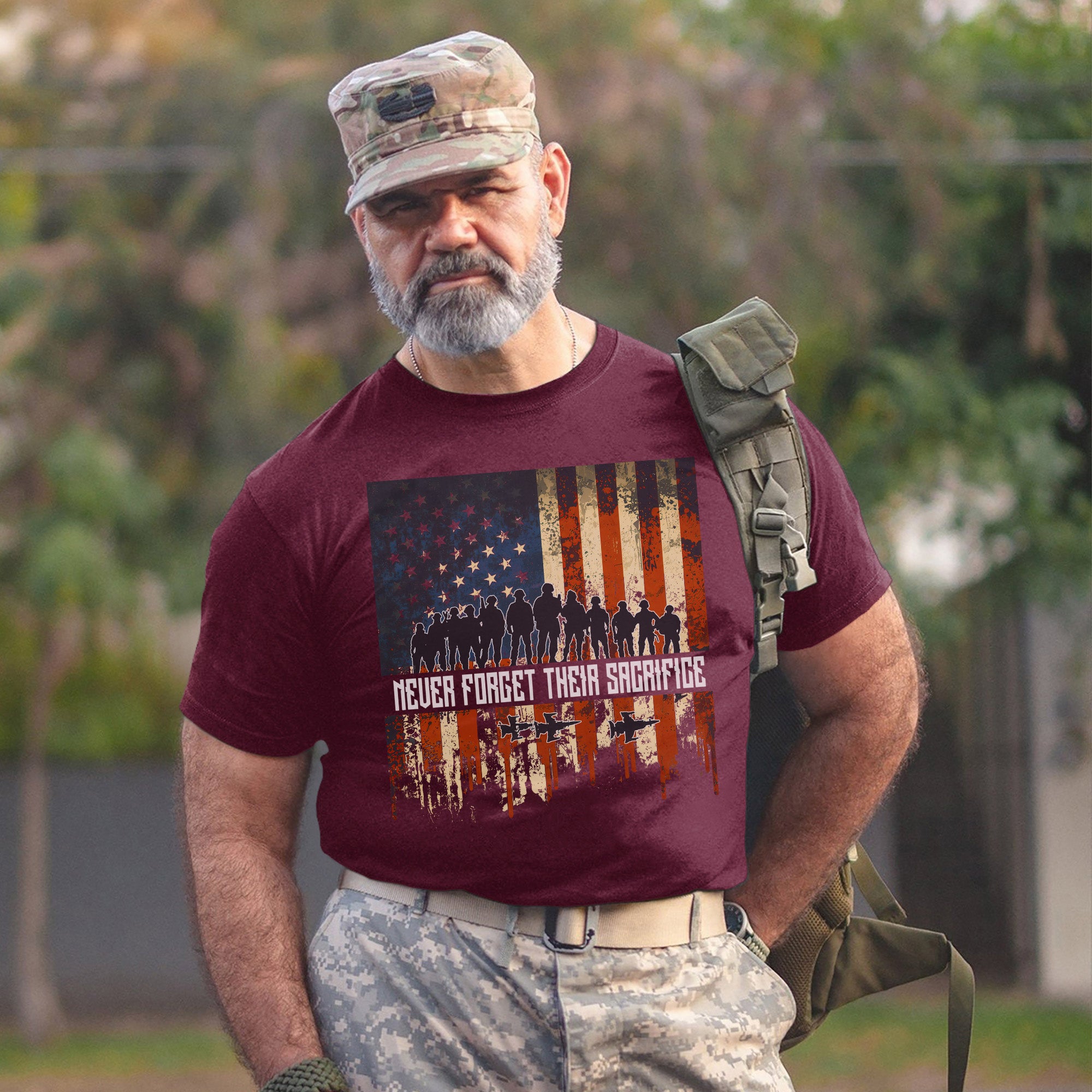 Never Forget Their Sacrifice Honoring the Brave Who Gave Everything for Freedom and Country T-Shirt