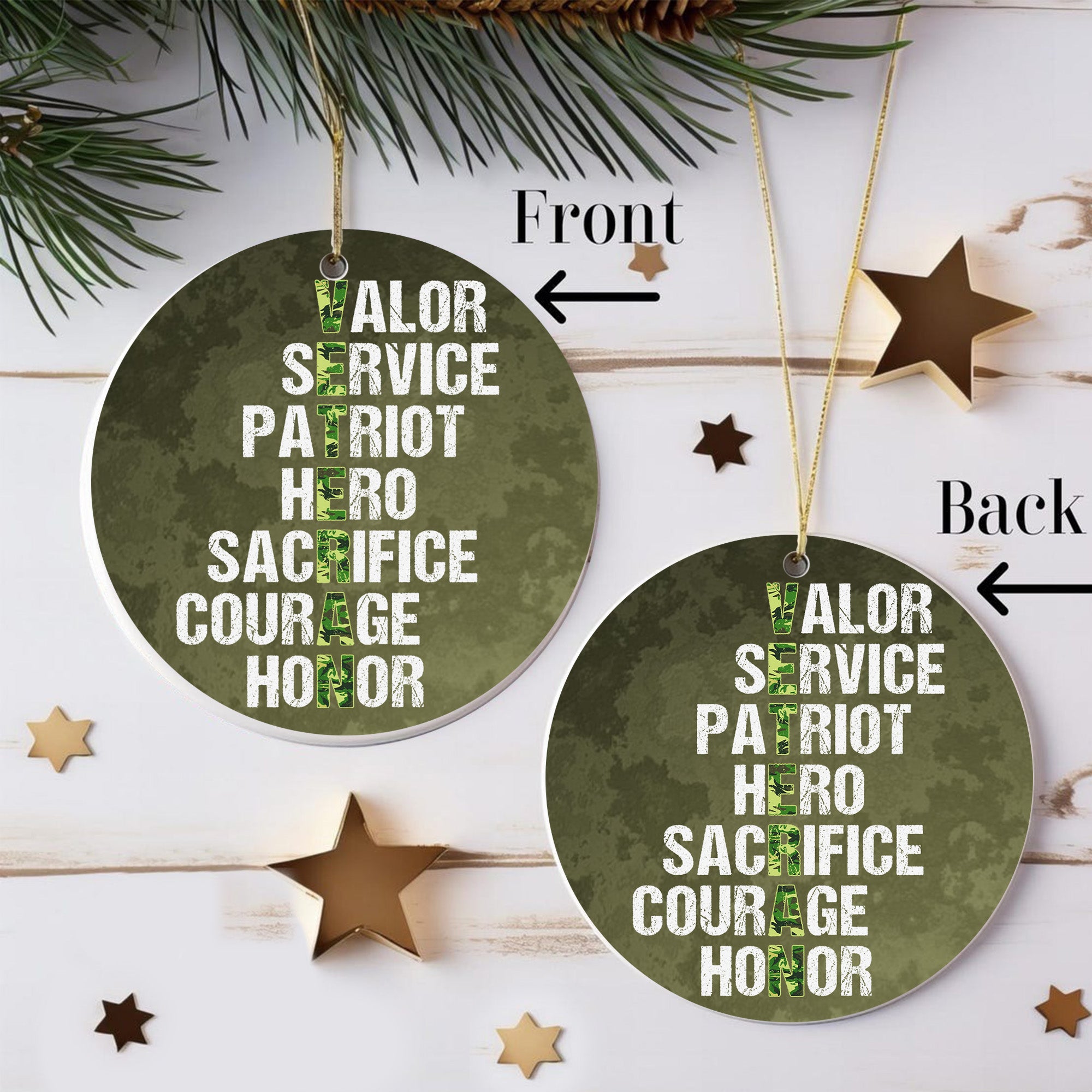 Veteran Pride Tribute Ornament