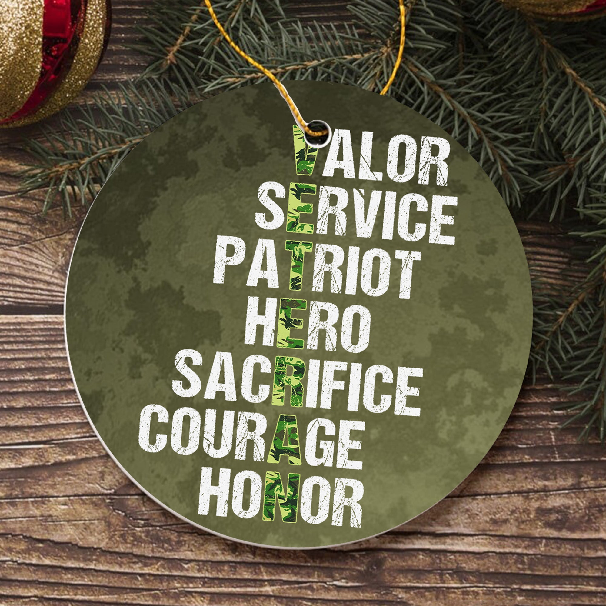 Veteran Pride Tribute Ornament