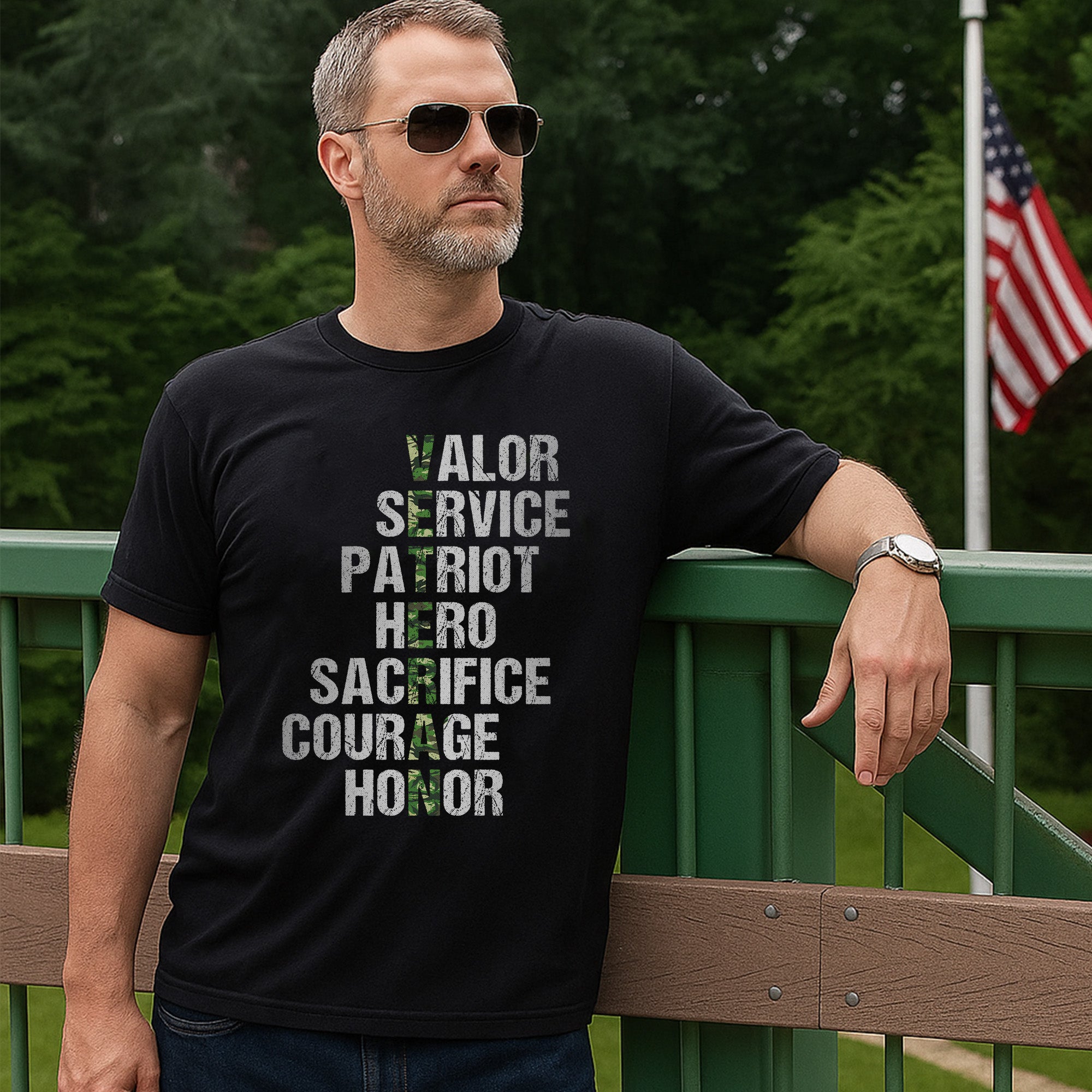 Valor Service Hero Sacrifice Courage Honor Veteran Crossword Tribute to Duty and Pride T-Shirt