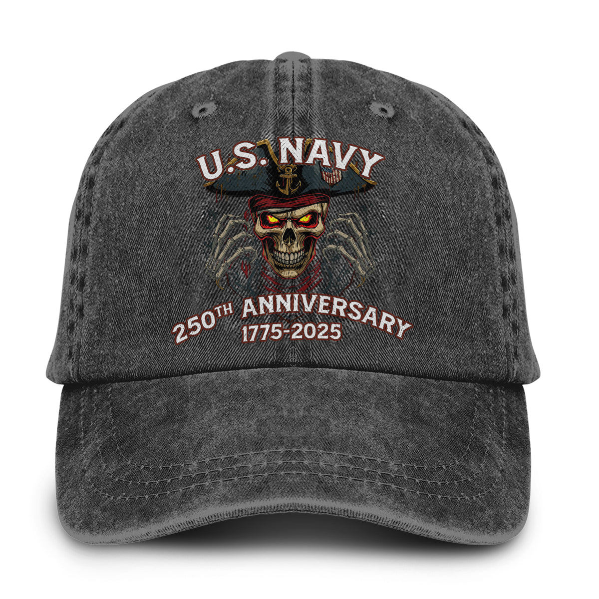 U.S. Navy 250th Anniversary Skull Baseball Cap Main image