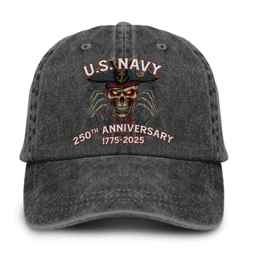 U.S. Navy 250th Anniversary Skull Baseball Cap