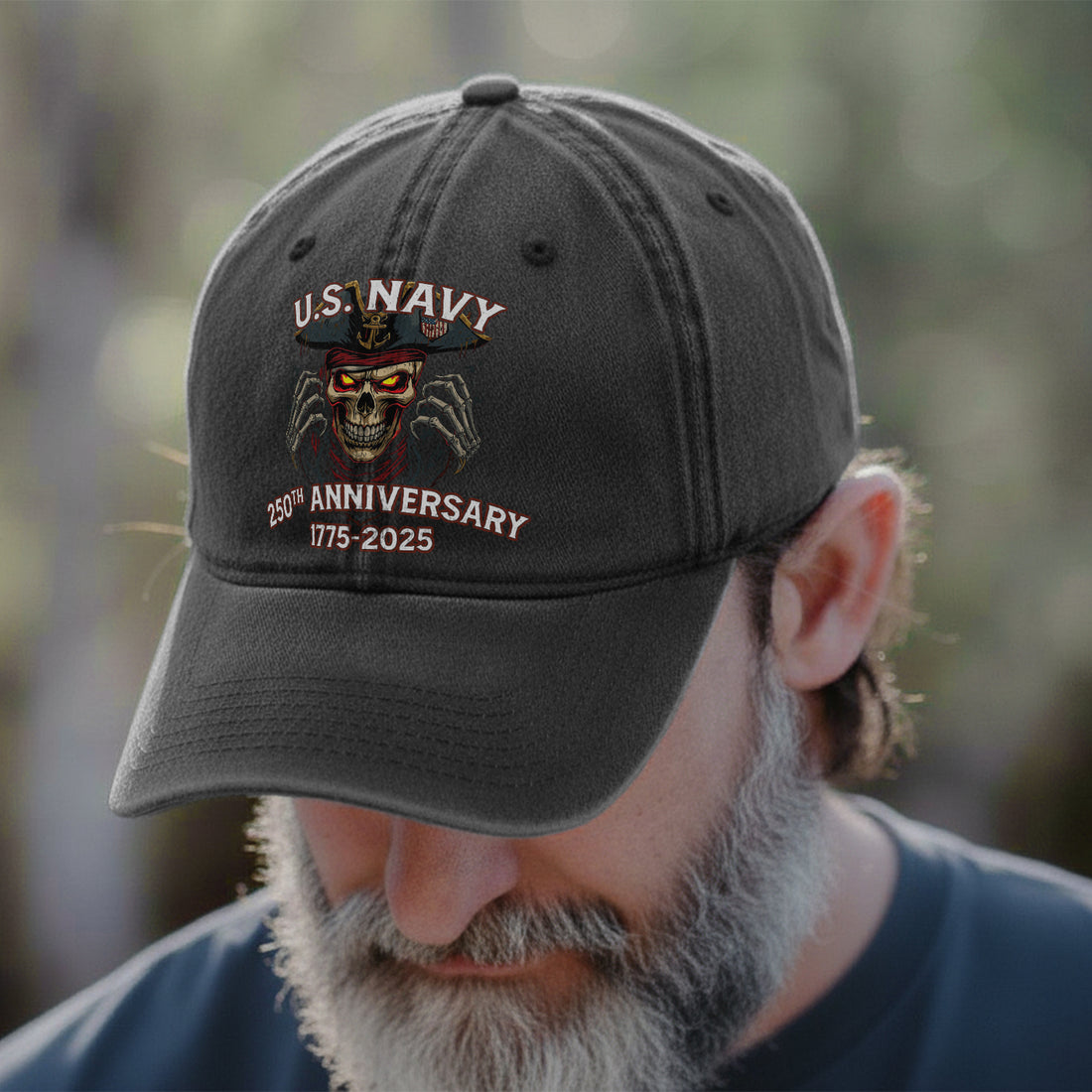 U.S. Navy 250th Anniversary Skull Baseball Cap
