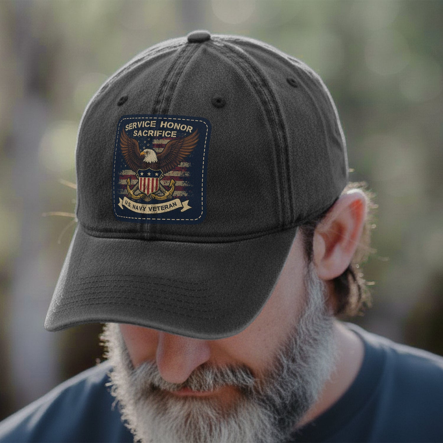 U.S. Navy Veteran Proud Defender Baseball Cap Secondary image