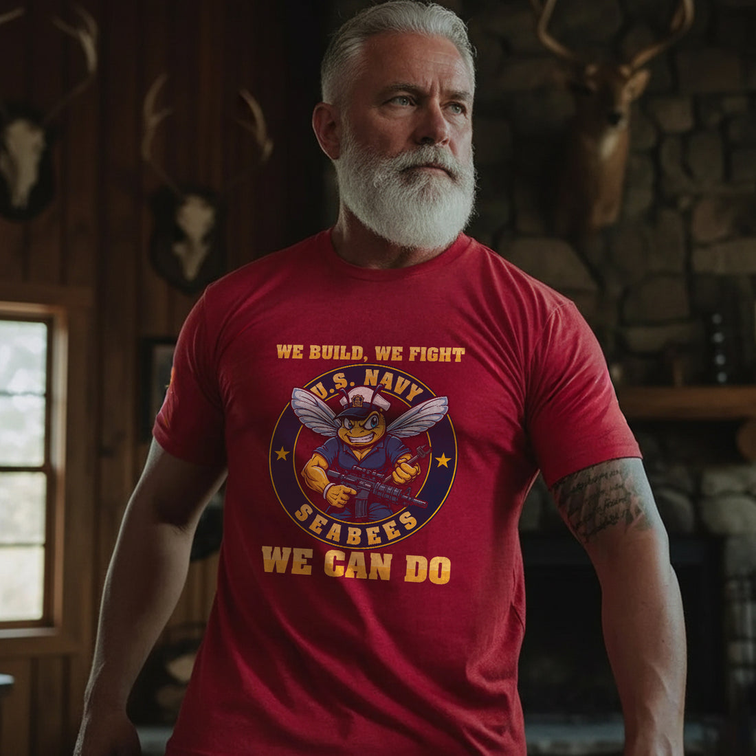 U.S. Navy Seabees We Build We Fight We Can T-Shirt