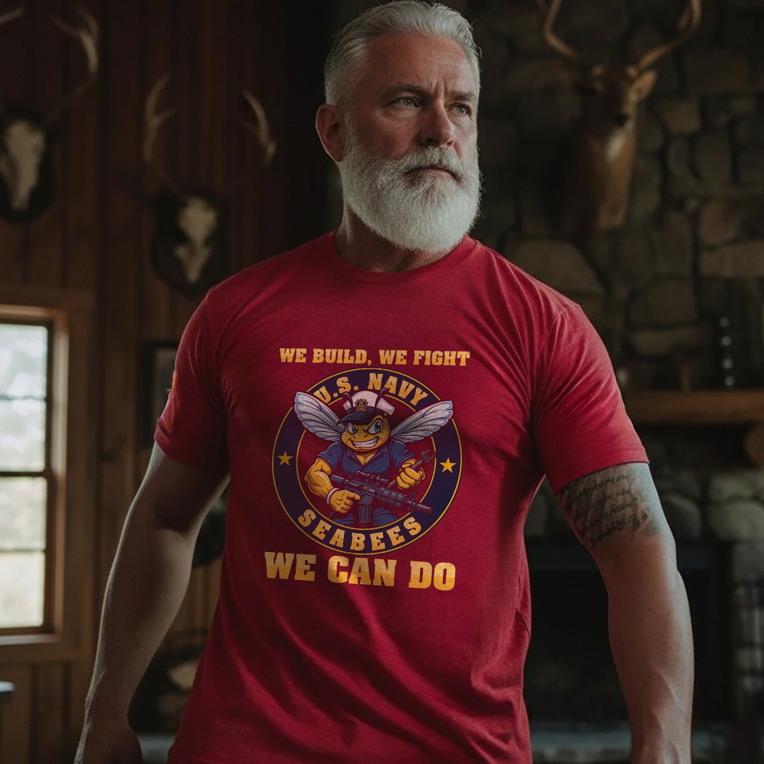 U.S. Navy Seabees We Build We Fight We Can T-Shirt