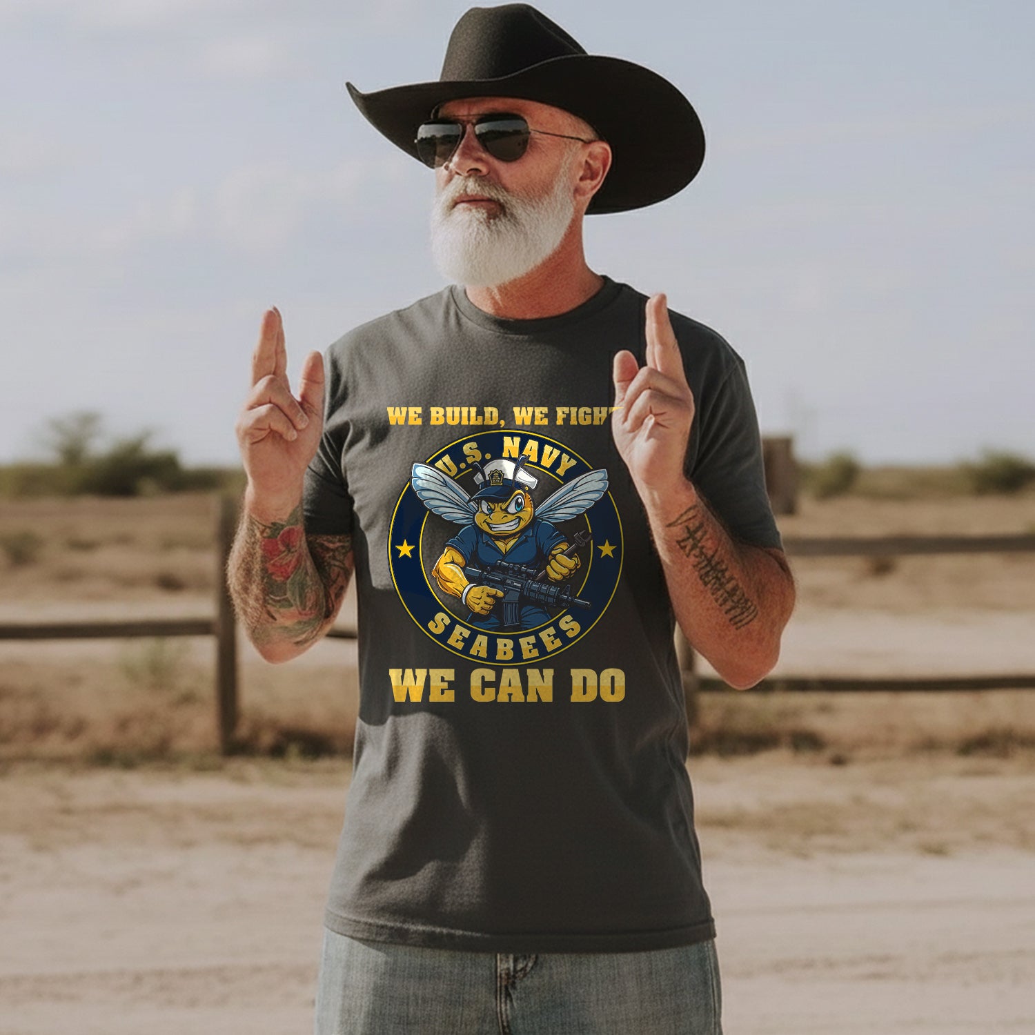 U.S. Navy Seabees We Build We Fight We Can T-Shirt