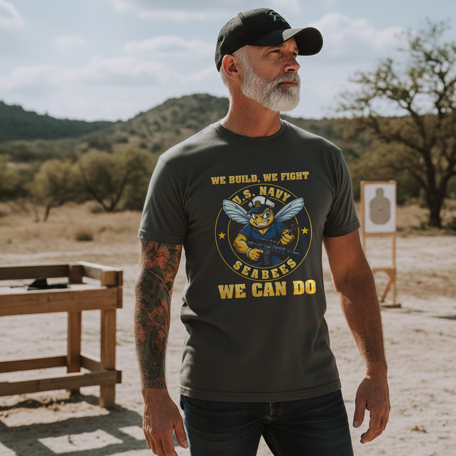 U.S. Navy Seabees We Build We Fight We Can T-Shirt