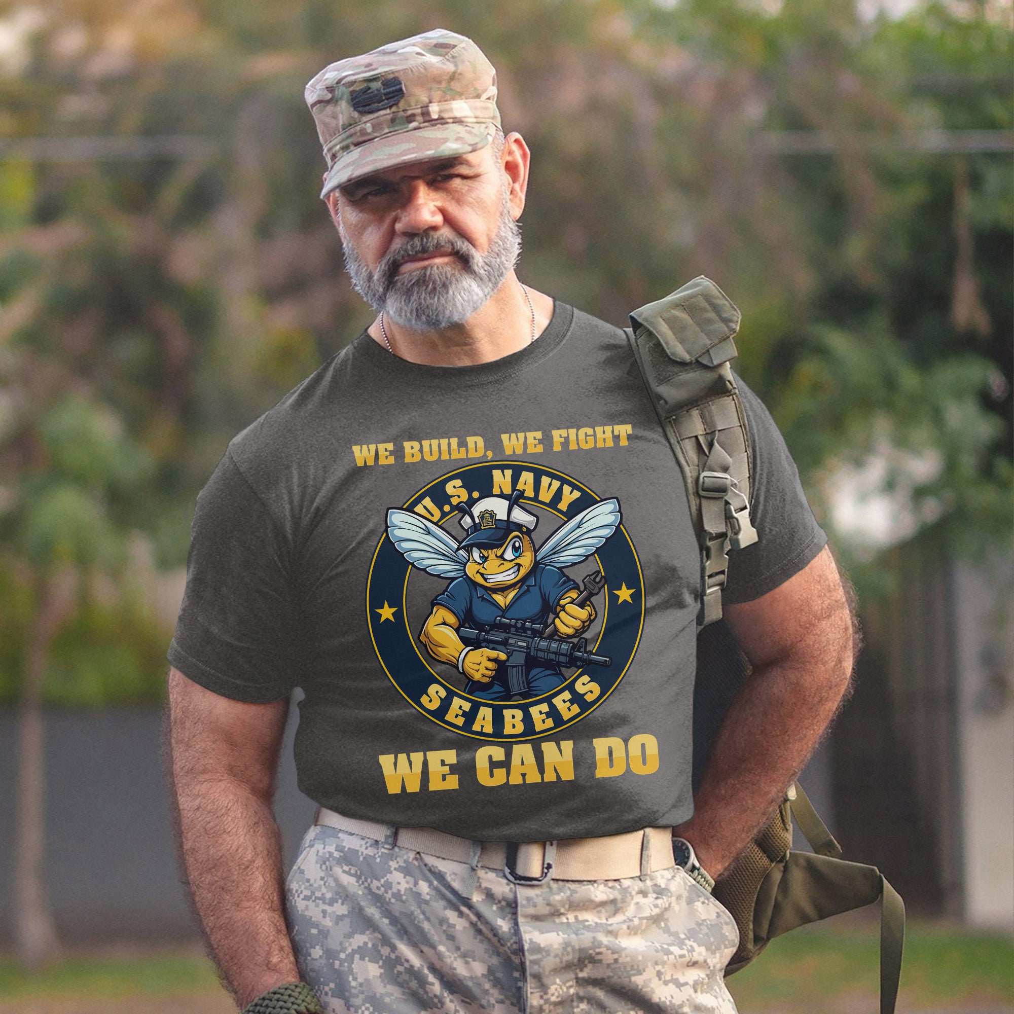 U.S. Navy Seabees We Build We Fight We Can T-Shirt