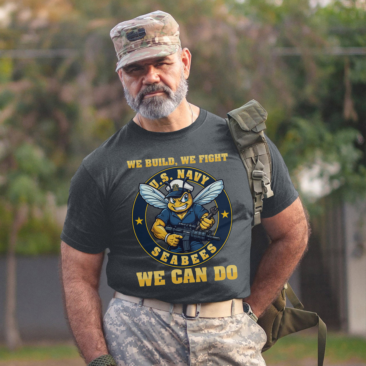 U.S. Navy Seabees We Build We Fight We Can Do T-Shirt