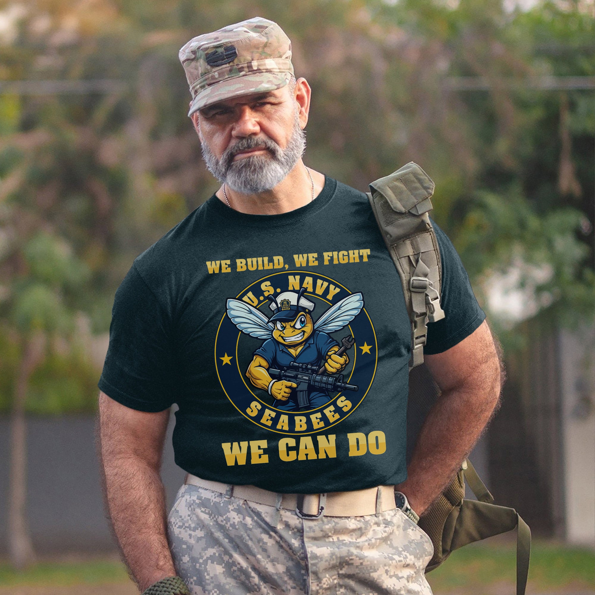 U.S. Navy Seabees We Build We Fight We Can T-Shirt
