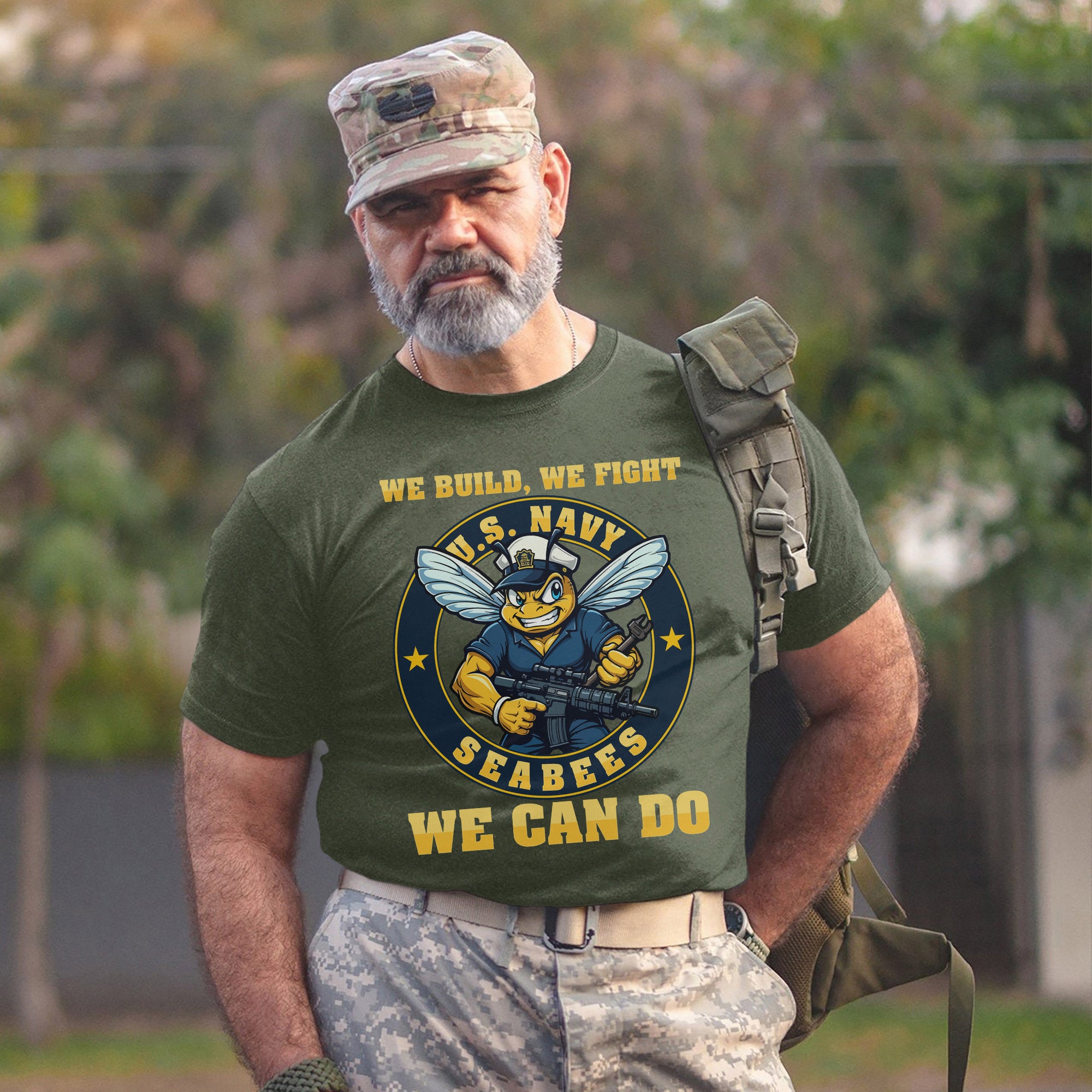 U.S. Navy Seabees We Build We Fight We Can T-Shirt