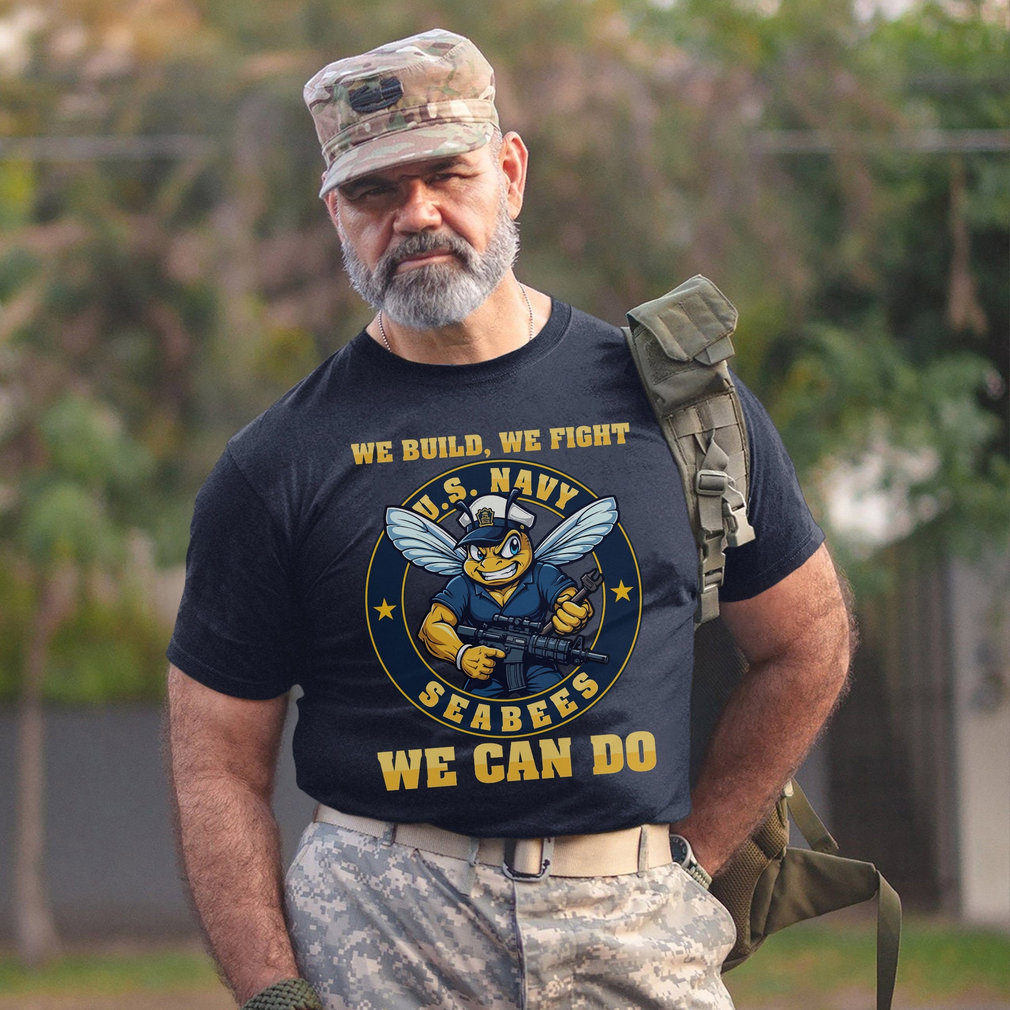 U.S. Navy Seabees We Build We Fight We Can T-Shirt