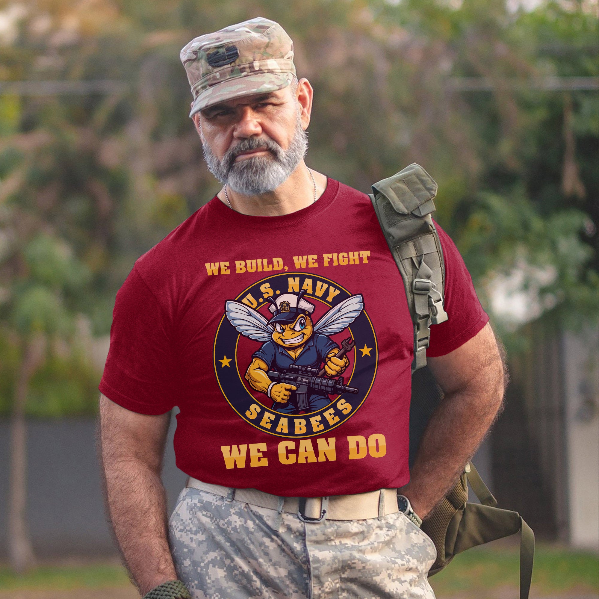 U.S. Navy Seabees We Build We Fight We Can T-Shirt