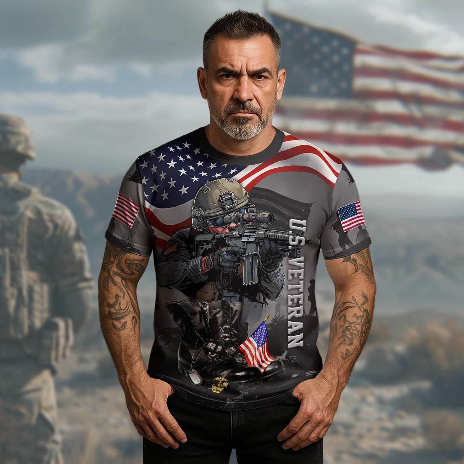 U.S. Sniper I’m Old Doesn’t Mean You’re Out of Range Still a Sharp Shooter All-over Print T-Shirt
