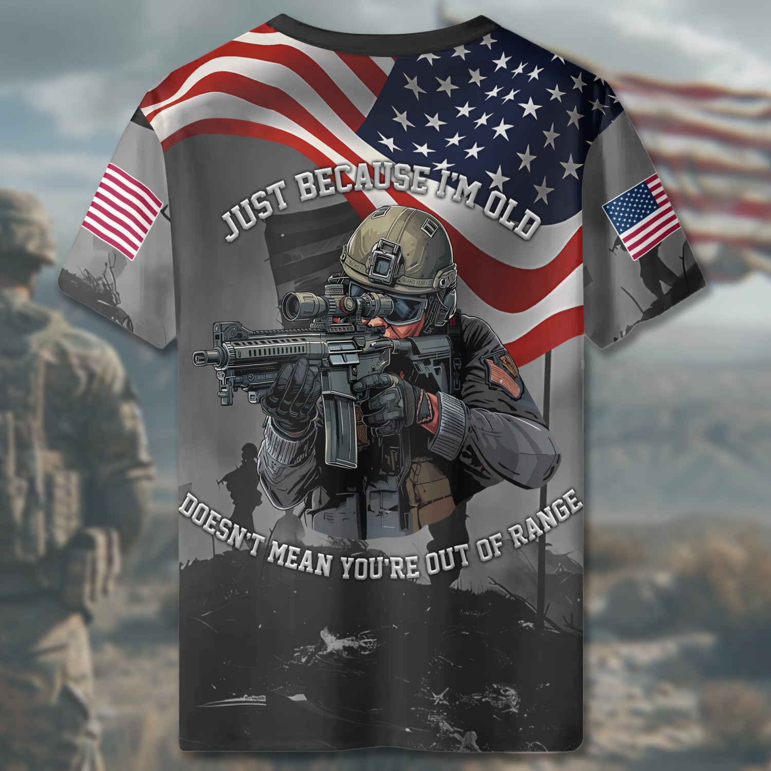 U.S. Sniper I’m Old Doesn’t Mean You’re Out of Range Still a Sharp Shooter All-over Print T-Shirt