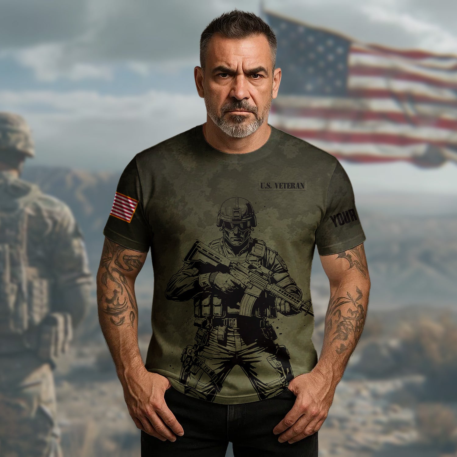 I Ain’t Perfect But I’ve Got DD-214 For An Old Man That’s Enough U.S Veteran All-over Print Personalized T-Shirt