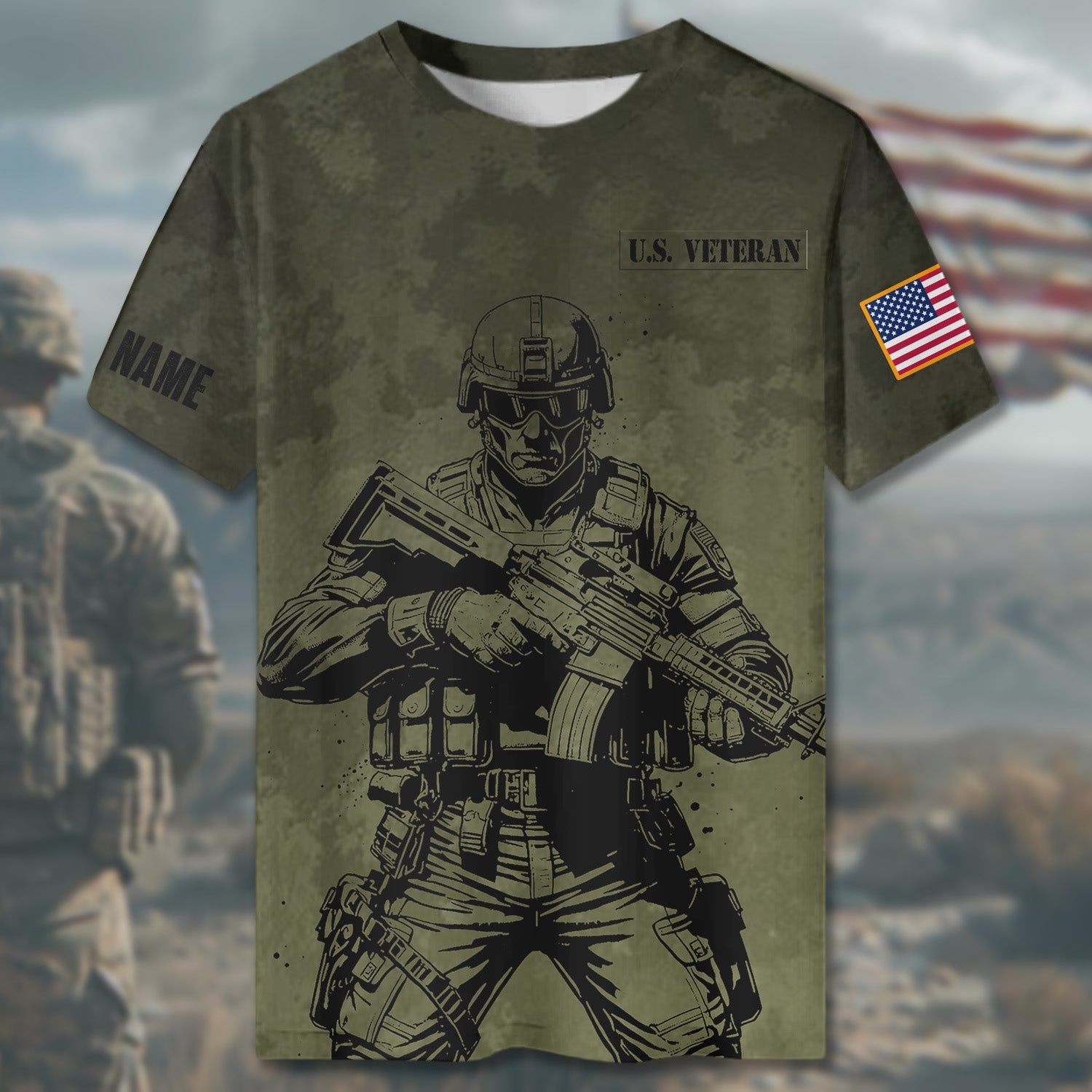 I Ain’t Perfect But I’ve Got DD-214 For An Old Man That’s Enough U.S Veteran All-over Print Personalized T-Shirt
