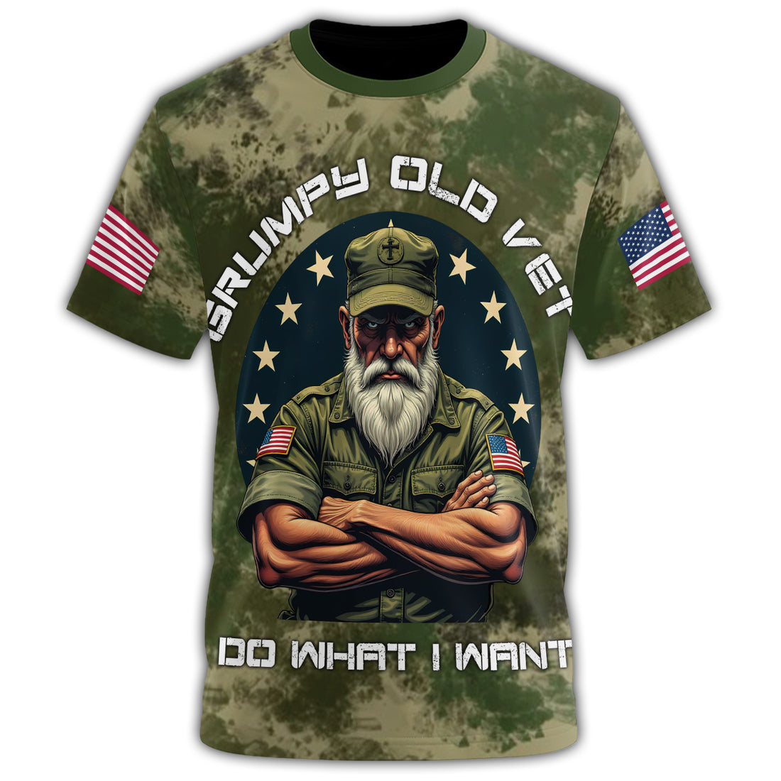 Grumpy Old Vet I Do What I All-over Print T-Shirt