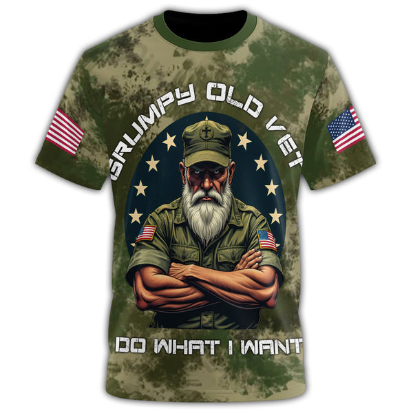 Grumpy Old Vet I Do What I All-over Print T-Shirt