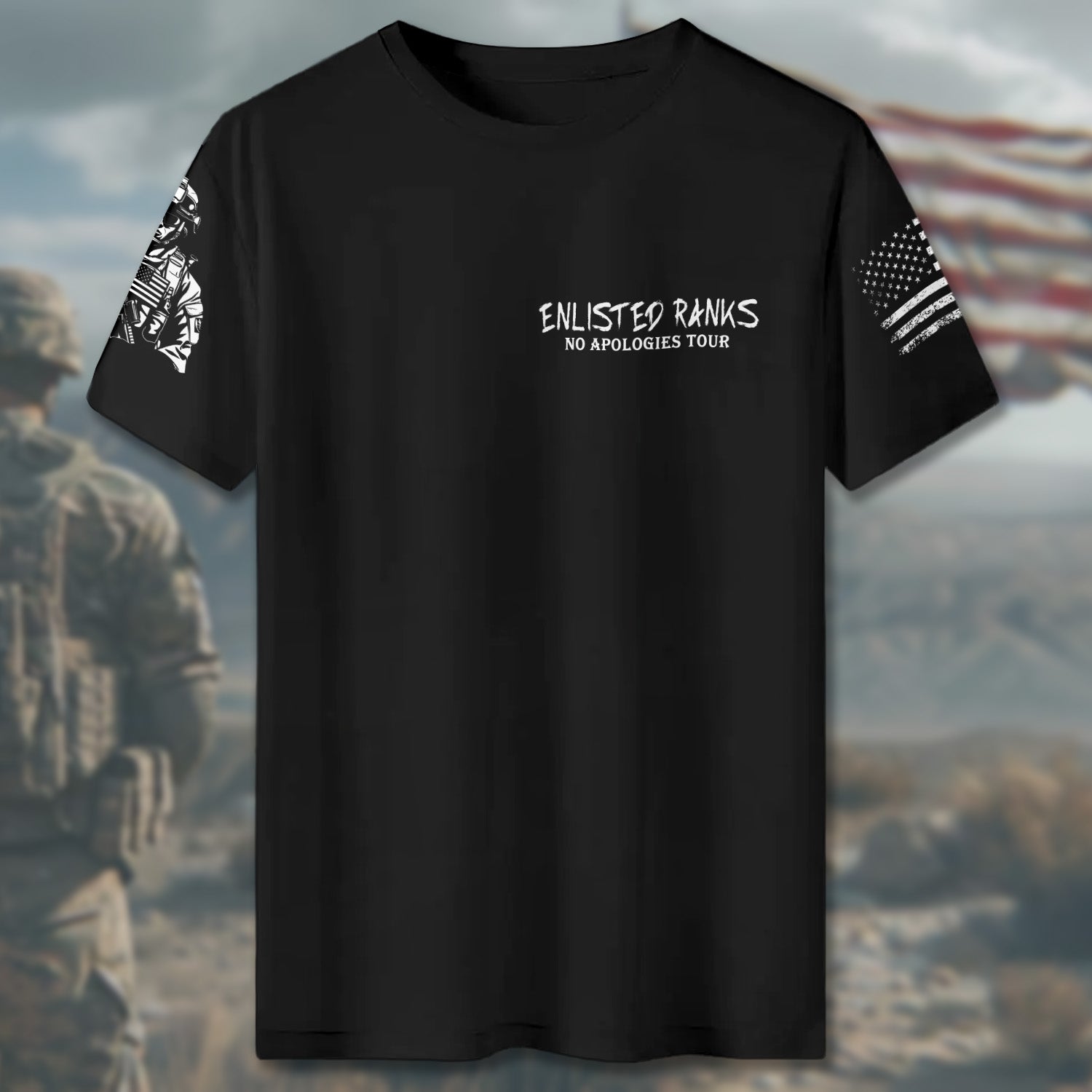 DD-214 America’s Official Man Card Enlisted Ranks Earned with Pride Veteran Attitude All-over Print T-Shirt