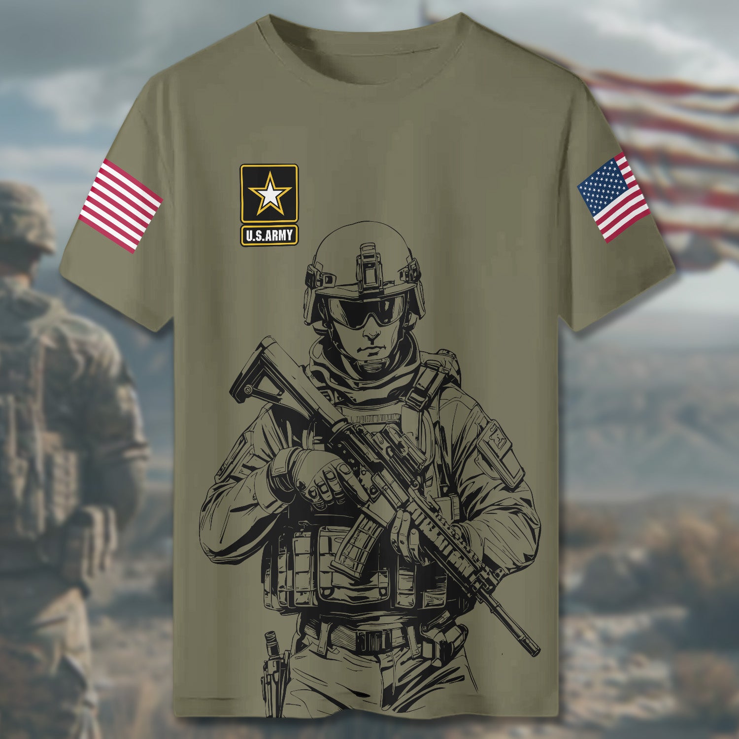 I Was a Soldier Will Always Be a Soldier Proud Veteran for Life and Country All-over Print Personalized T-Shirt