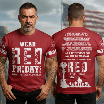 RED Fridays Until They All Come Home Stand Strong with Veteran Pride All-over Print T-Shirt