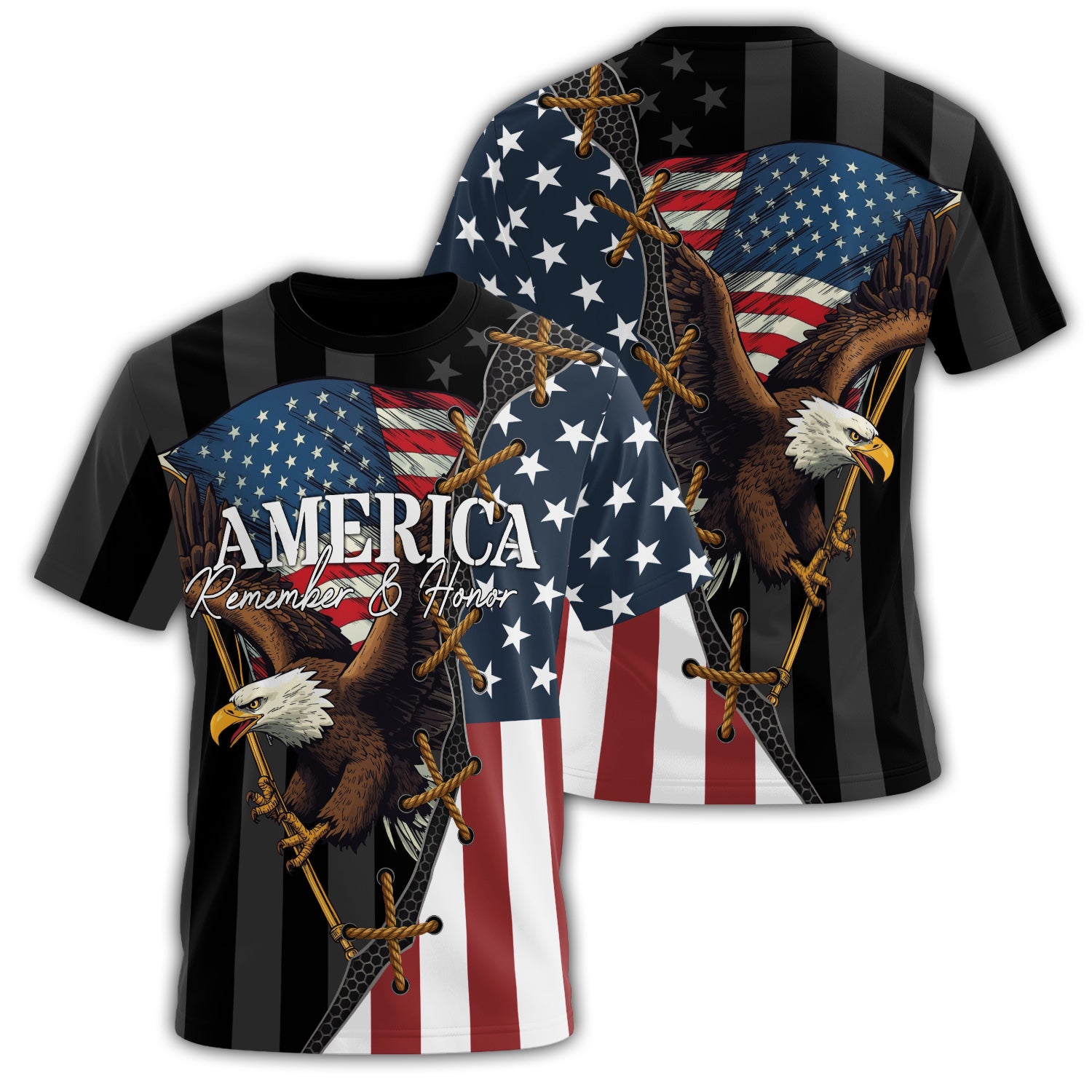 America Remember Honor All-over Print T-Shirt Secondary image