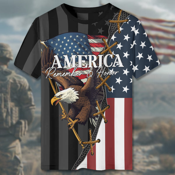 America Remember Honor All-over Print T-Shirt