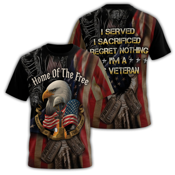 Home of the Free Because of All-over Print T-Shirt