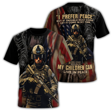 I Prefer Peace If Trouble All-over Print T-Shirt