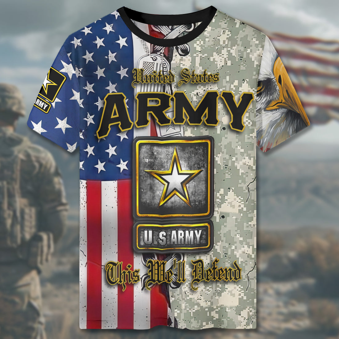U.S. Army This We’ll Defend Proud Military Veteran Legacy of Honor Service All-over Print T-Shirt
