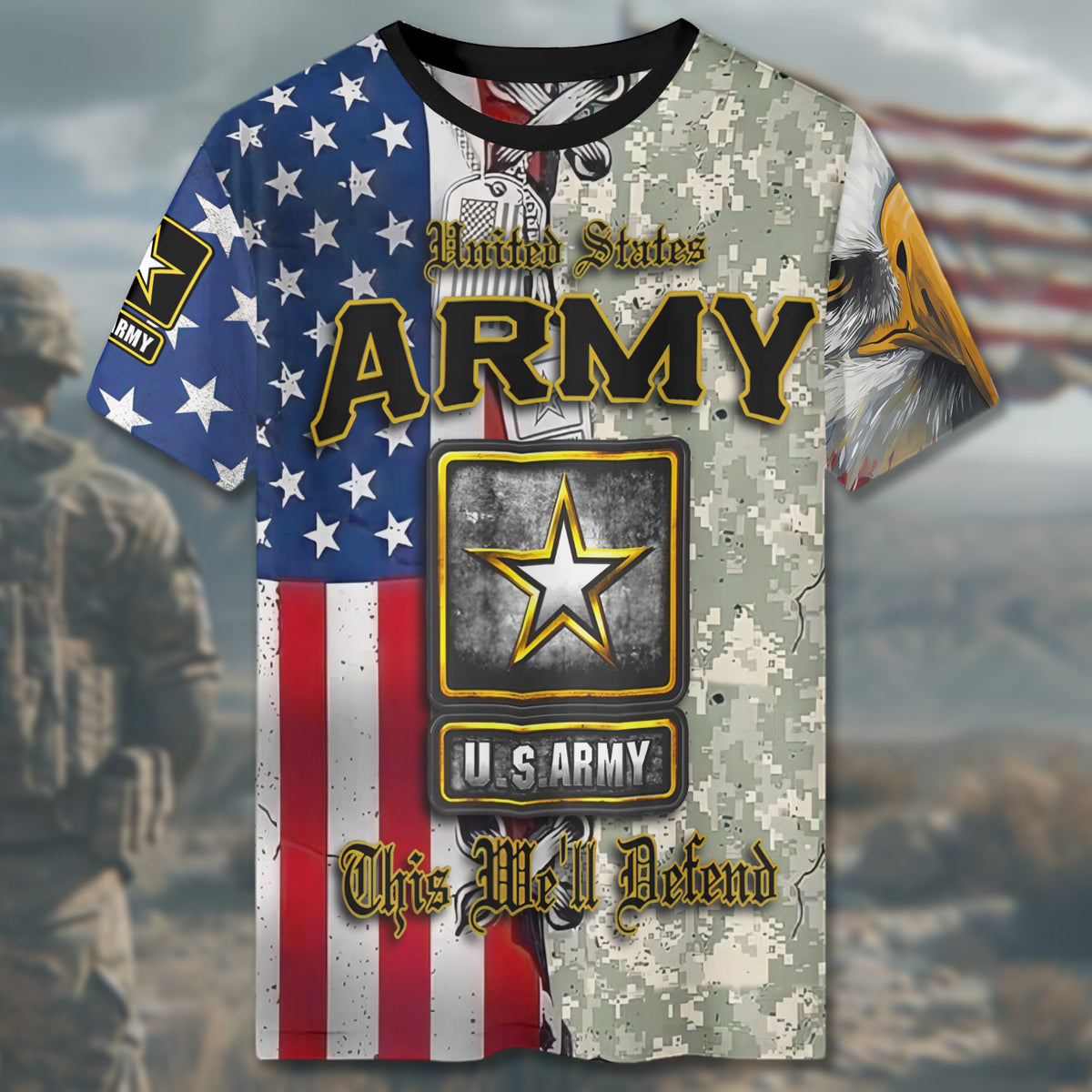 U.S. Army This We’ll Defend All-over Print T-Shirt