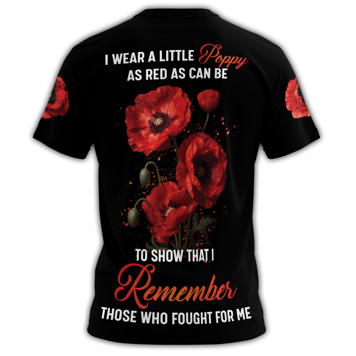 I Wear a Little Red Poppy All-over Print T-Shirt