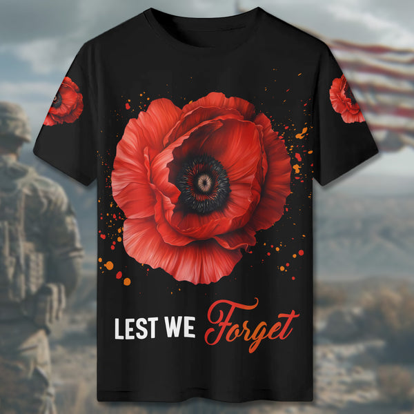 I Wear a Little Red Poppy All-over Print T-Shirt
