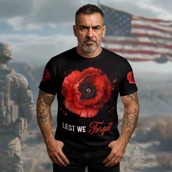 I Wear a Little Red Poppy All-over Print T-Shirt