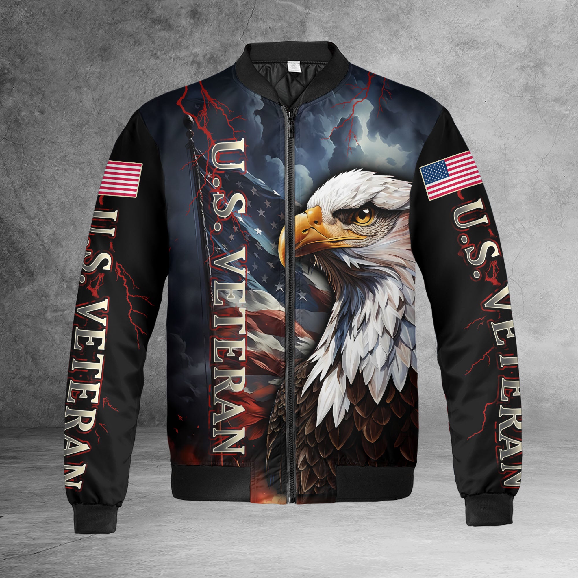 Freedom Earned All-over Print Bomber Jacket