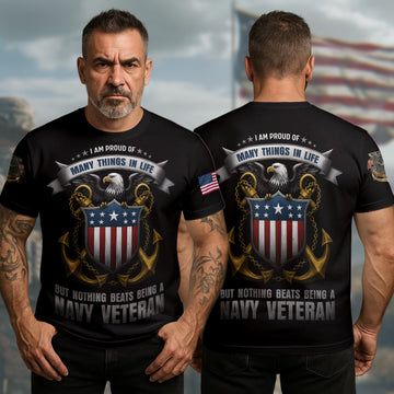 I Am Proud of Many Things in Life but Nothing Beats Being a Proud U.S. Navy Veteran All-over Print T-Shirt