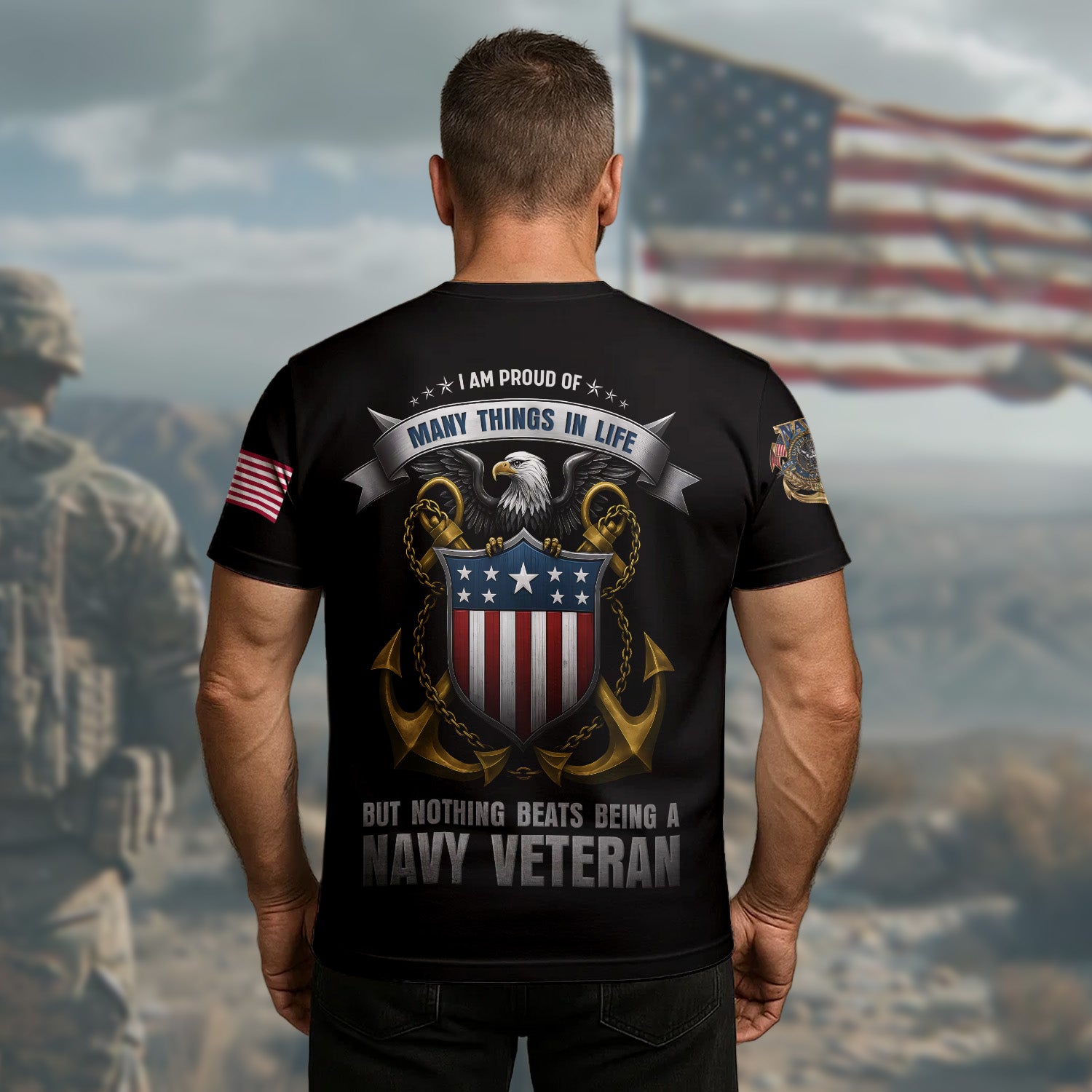 I Am Proud of Many Things in Life but Nothing Beats Being a Proud U.S. Navy Veteran All-over Print T-Shirt