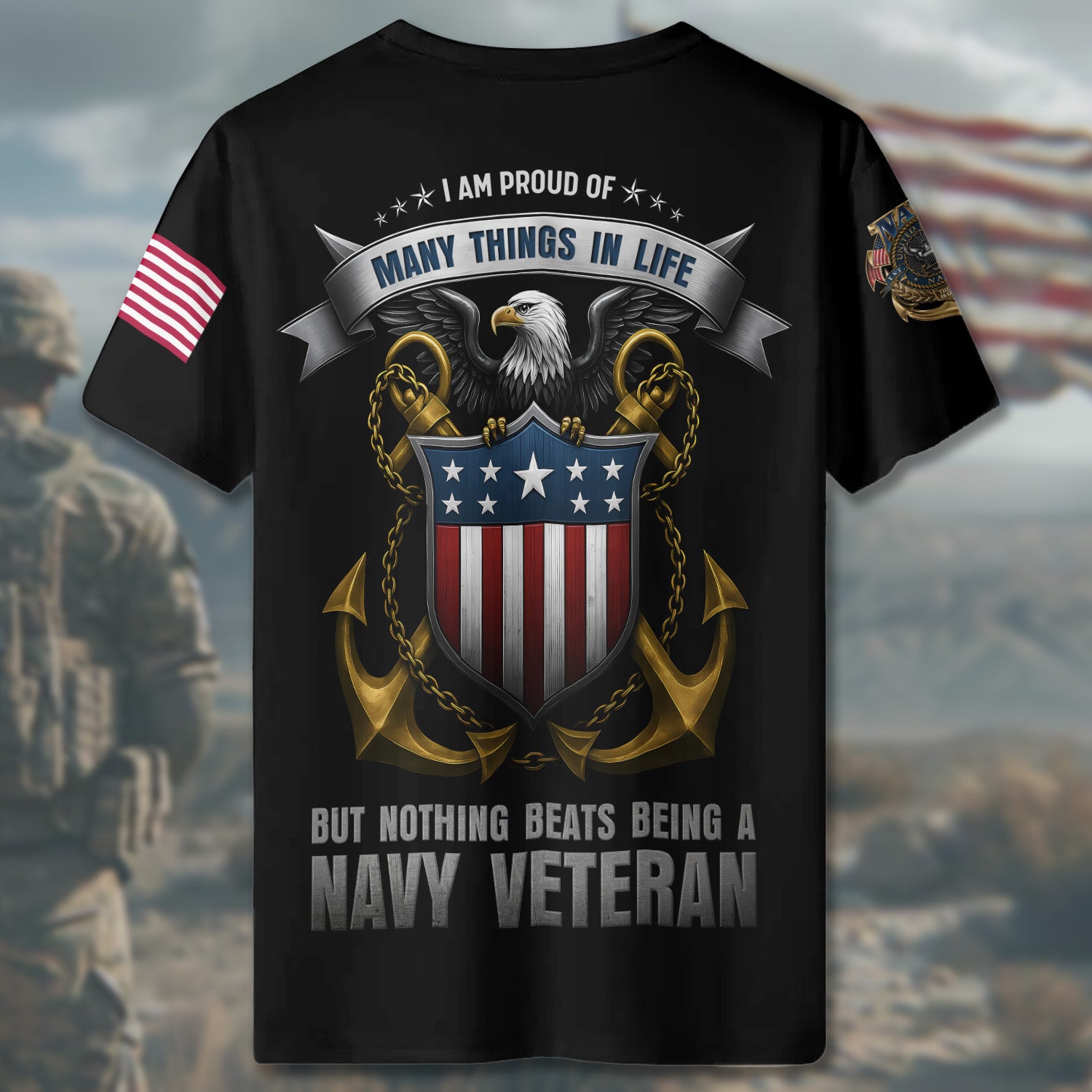 I Am Proud of Many Things in Life but Nothing Beats Being a Proud U.S. Navy Veteran All-over Print T-Shirt